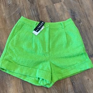 NWT Lime Tweed Shorts Royalty by Maluma